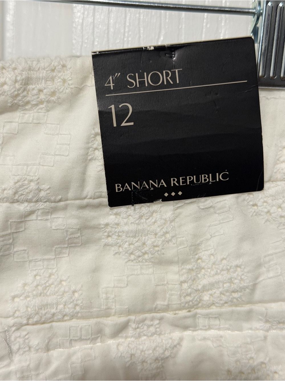 Banana Republic White Eyelet Flat-Front Shorts - Picture 4 of 8